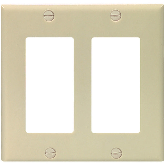 Eaton 2-Gang 1-Pack Ivory Decorator Stadard Wall Plate-
