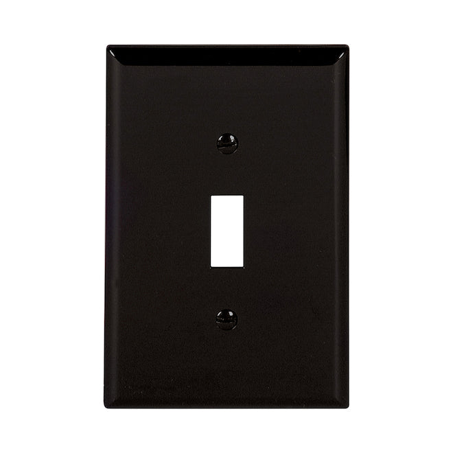 Eaton 1-Gang 1-Pack Black Toggle Midsize Wall Plate-