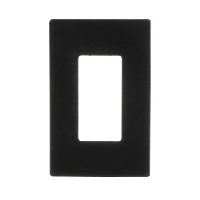 Eaton 1-Gang 1-Pack Black Round Screwless Mid size Wall Plate-