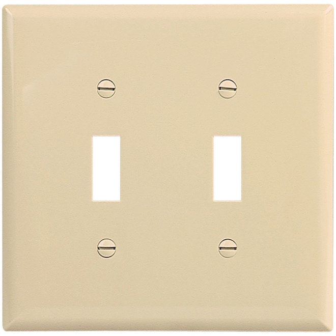 Eaton 2-Gang 1-Pack Ivory Toggle Mid Size Wall Plate-
