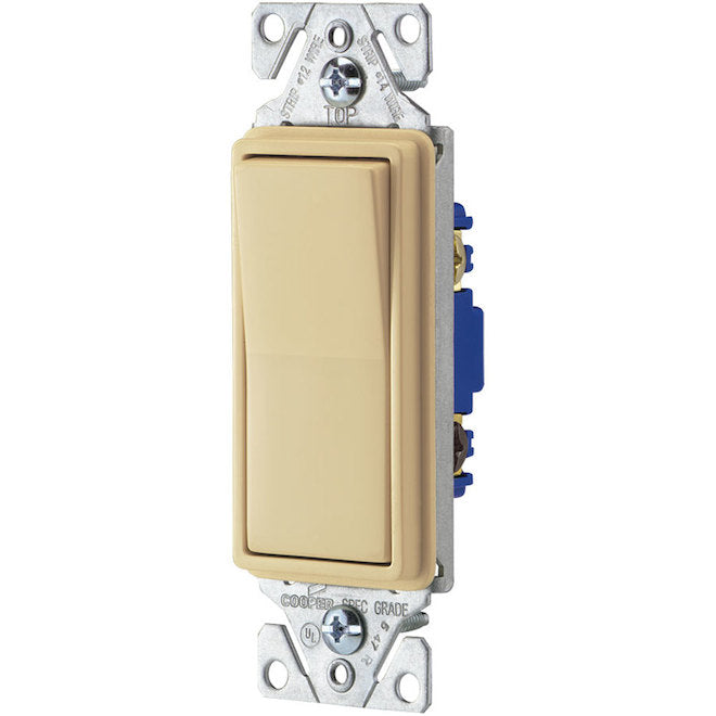 Eaton 15-amp 3-way Ivory Rocker Residential Deco Light Switch 1-Pack-Each