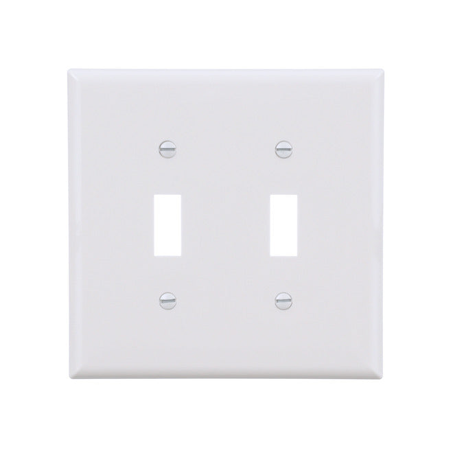 Eaton 2-Gang 1-Pack White Toggle Midsize Wall Plate-