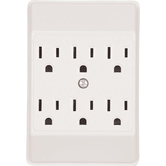 Eaton 6-Outlet Residential Adapter - White Plastic-Each