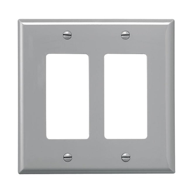 Eaton Grey Polycarbonate Wallplate with 2 Spaces-