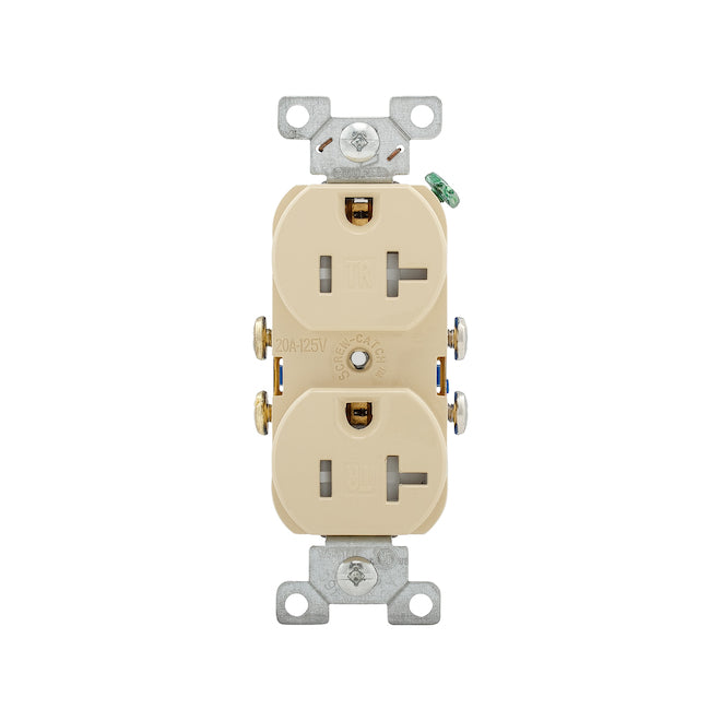 Eaton Ivory-Coloured Dual Receptacle - 20-Amps - 125-V-