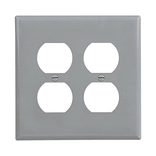 Eaton 4-Outlet Grey Polycarbonate Wall Plate-