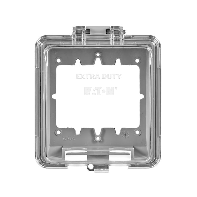 Eaton Grey 2-Outlet Weatherproof Electrical Outlet Cover-Each