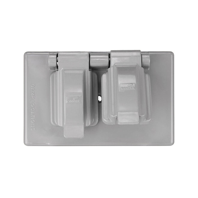 Eaton Grey 1-Gang Weatherproof Electrical Outlet Cover-Each
