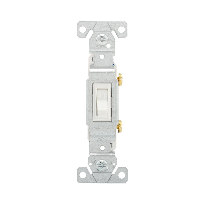 Eaton Single-Pole White Toggle Light Switch (1-Pack)-Each