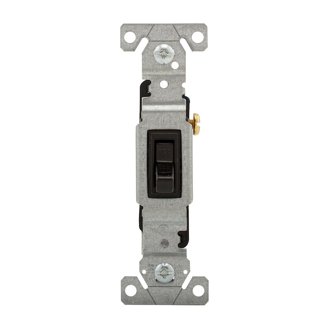 Eaton 15-Amp Single-Pole Black Toggle Light Switch (1-Pack)-Each