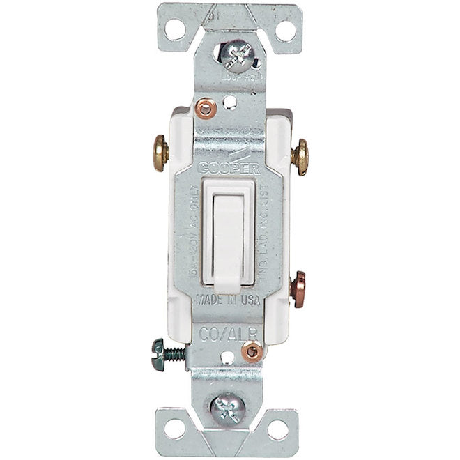 Eaton 15-Amp 3-Way White Toggle Light Switch (1-Pack)-Each
