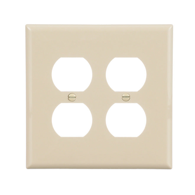 Eaton 2-Gang 1-Pack Ivory Duplex Midsize Wall Plate-
