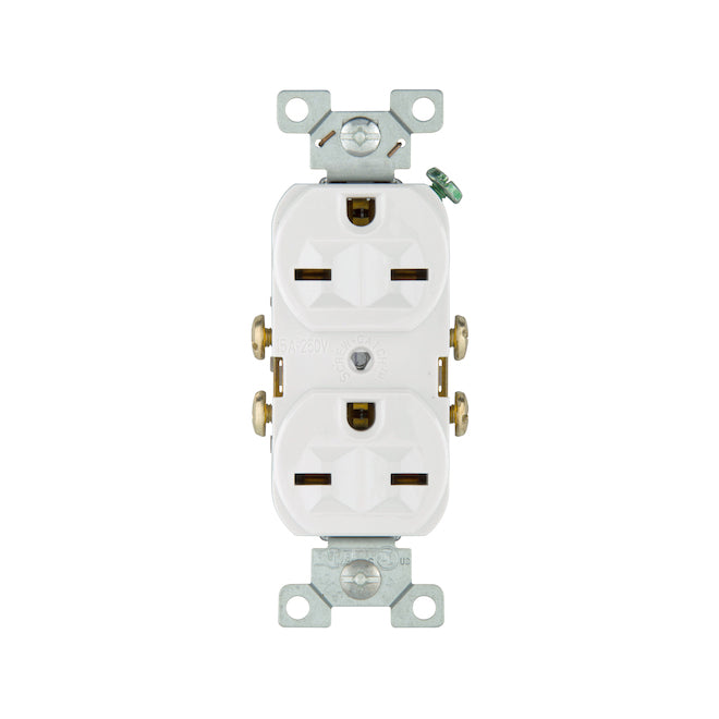 Eaton White 15-Amp Duplex Receptacle Outlet (1-Pack)-
