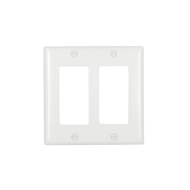 Eaton 2-Gang 1-Pack White Decorator Standard Wall Plate-