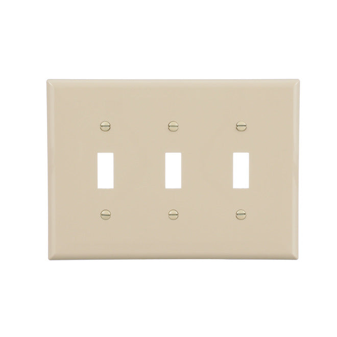 Eaton 3-Gang 1-Pack Ivory Toggle Midsize Wall Plate-