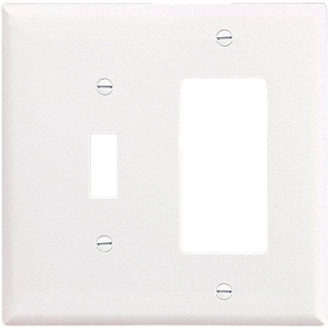 Eaton 2-Gang 1-Pack WhiteToggle/Decorator Midsize Wall Plate-