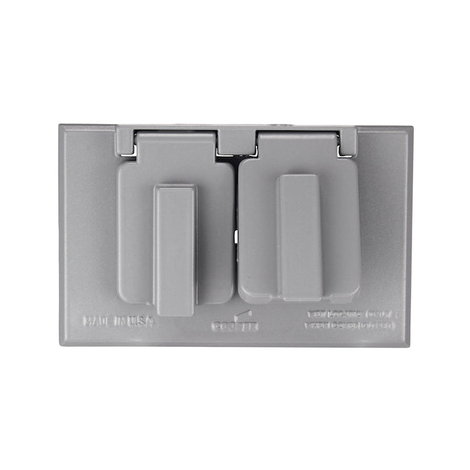Eaton DupRec Horiz Grey 1-Gang Double Cover-
