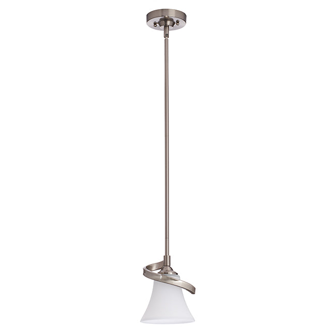 Pendant - Opal Glass Shade - Brushed Nickel-