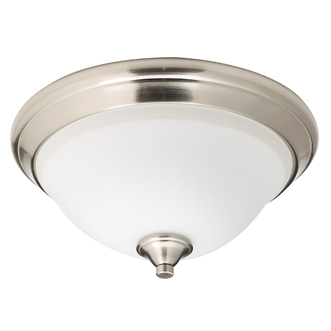 Canarm Locke Flush Mount - Flat Opal Glass Shade - Brushed Nickel - 13.75-in-