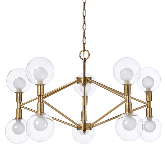 Canarm 10-Light Glass Shades Chandelier - Gold Finish-