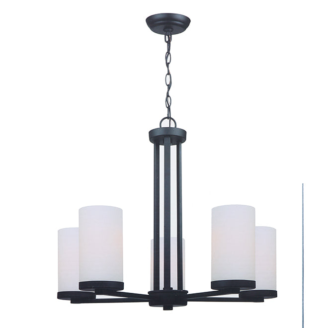 Terrace Chandelier - 5-Light - 24'' x 20'' - White and Black-