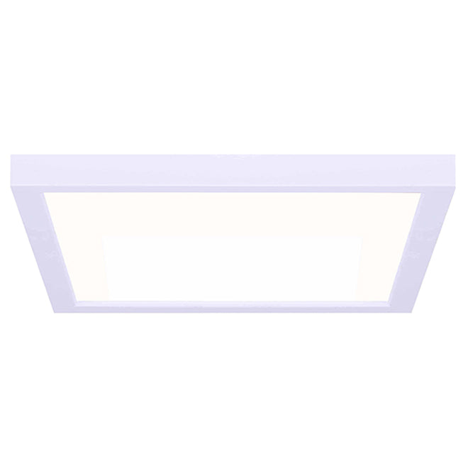 Canarm Square LED Flush Mount Ceiling Light - Metal and Acrylic - 11-in - 15 W - White-