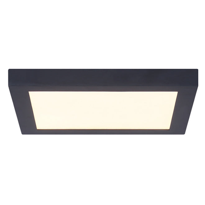 Canarm LED Flushmount Ceiling Light - Square - 15 W - 11-in - Metal/Acrylic - Matte Black-
