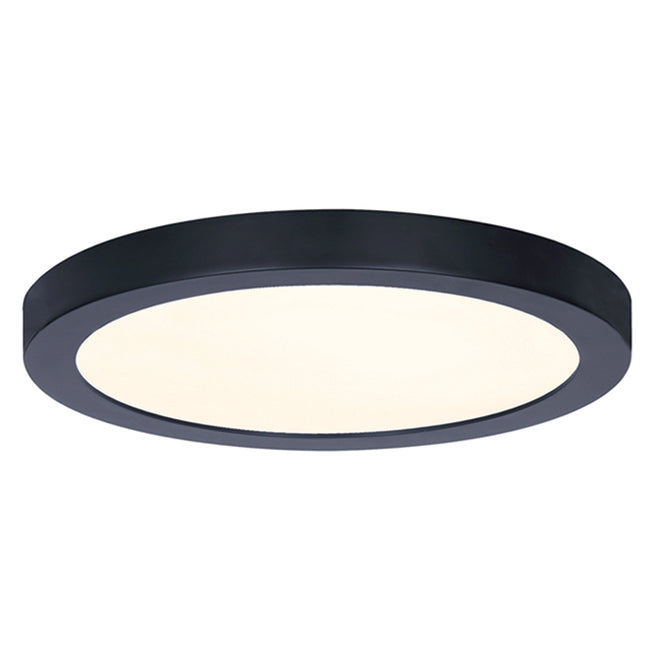 Canarm Flush Mount Ceiling Light - LED - Round - 15 W - 11-in - Metal/Acrylic - Matte Black-