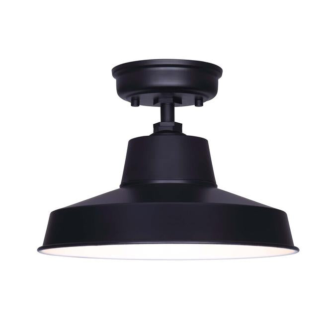 Canarm Mazu Matte Black Metal Modern Round Ceiling Light-