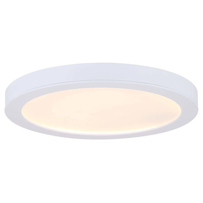 Canarm Round Flush Mount Ceiling Light - Integrated LED - 15 W - 11-in - Metal/Acrylic - White-