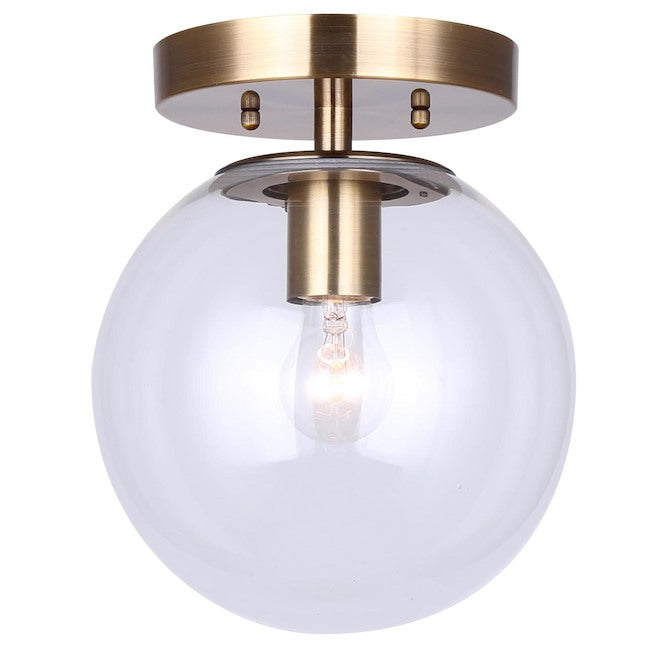 Canarm Camilo Spherical Flush Mount Light - Gold - Clear Glass - 60-W-