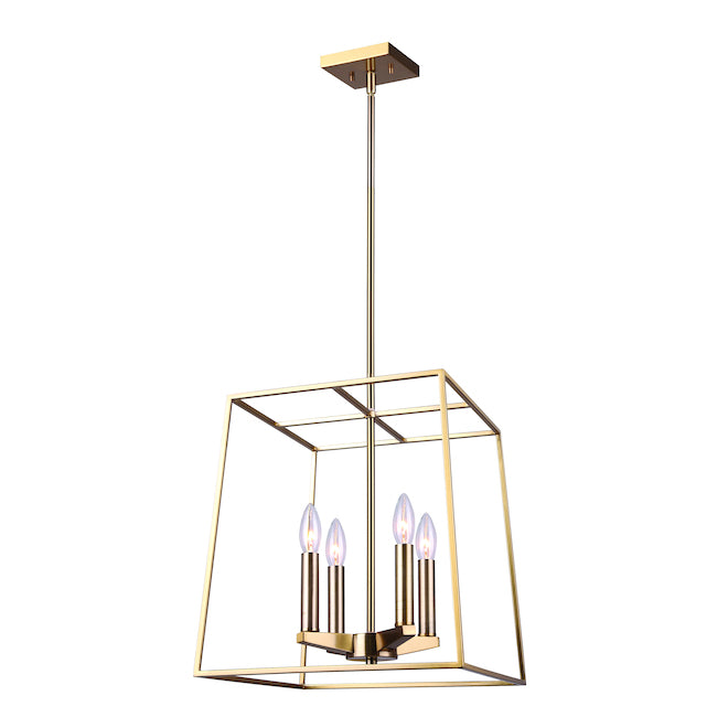 Canarm Coco 4-Light Gold Cage Chandelier-