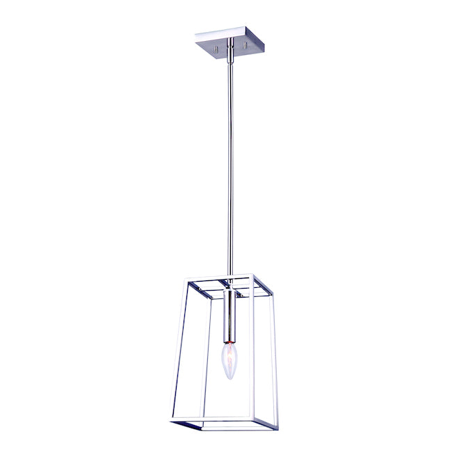 Canarm Coco 1-Light Chrome Geometric Pendant Light-