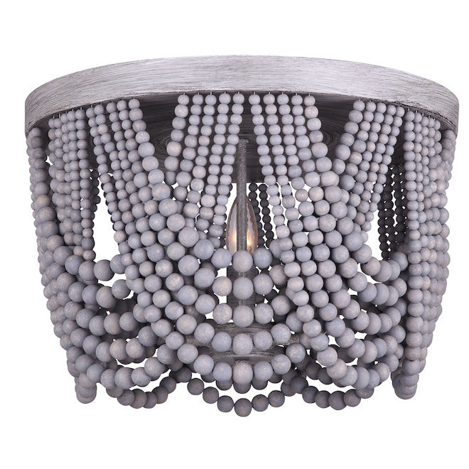 Canarm Solana 3-Light Brushed Grey Wood Bead Flushmount Light-