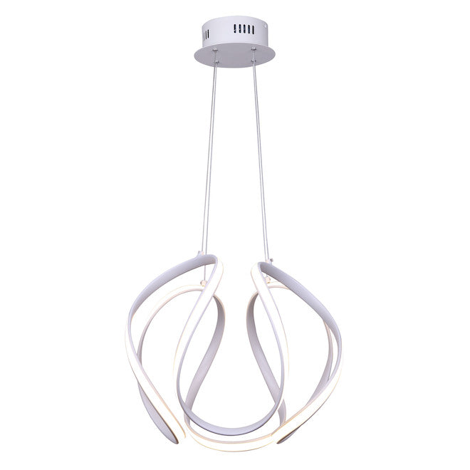 Canarm Martine Chandelier, White Finish, Cable/Cord Mount, 43.5 W Integrated LED, 3450 lm, Dimmable-