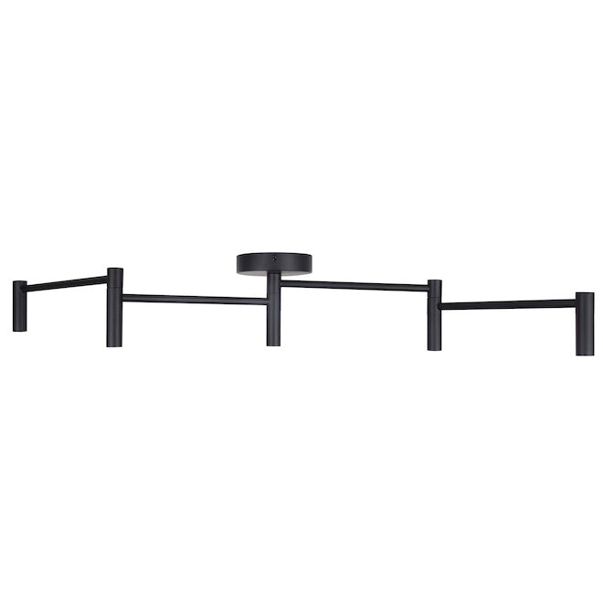 Harmonized Home Silas 5-Light 44.25-in Matte Black Dimmable Fixed Track Light Kit-