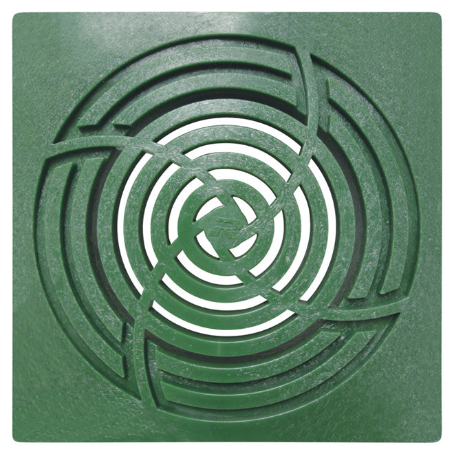 Reln Square Grate - Moulded Plastic - Green - Fits 6-in dia Pipes - Each
