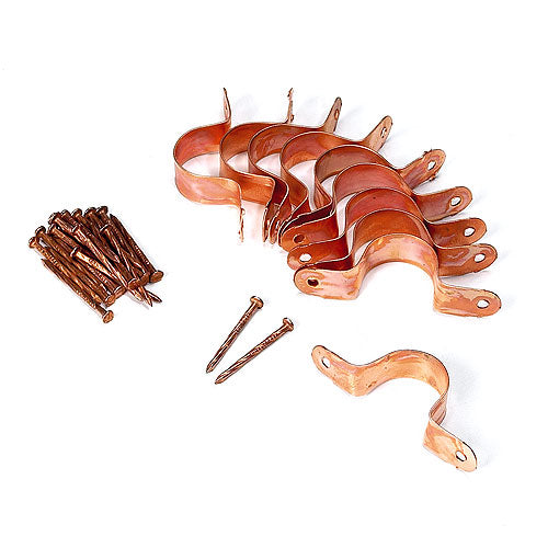 Masters Copper Clad Clips - For 3/4-in Pipes - Copper - 10 Per Pack - Fastening Nails Included - Pack