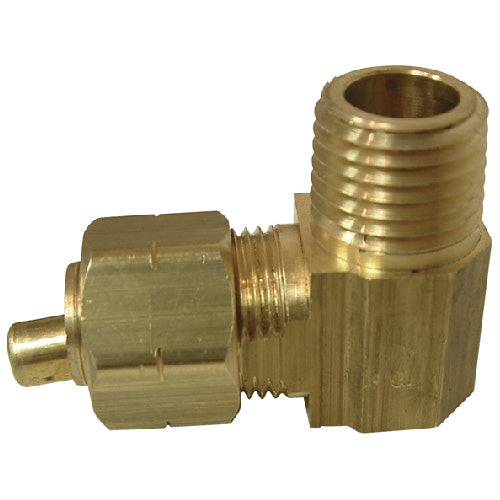 Elbow - Brass - 90° - 3/8" x 1/4" - Tube x MIP - Each