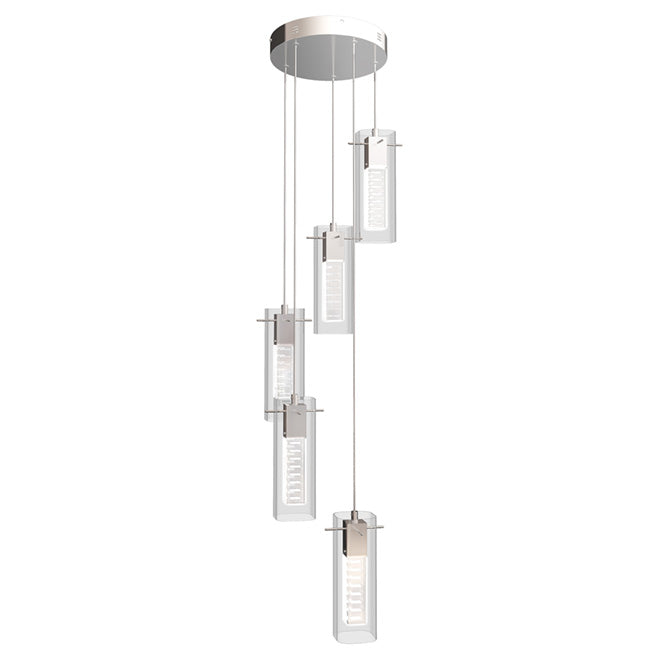 Suspended Light - Hologram - 5 Lights - 5W LED - Chrome-