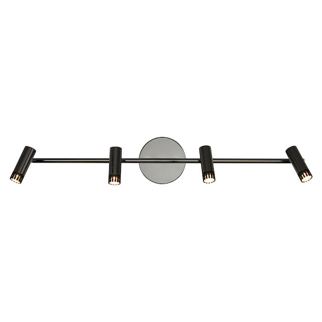 Artika Era Track Light Bar Fixture for Bedrooms - Modern Style - Energy Efficient - 4 Integrated LED Bulbs - Black-