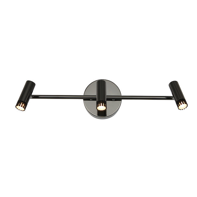 Artika Era Track Light Bar Fixture - Modern Style - Dry Rated - 3 Integrated LED Bulbs - Black with Chrome Accents-