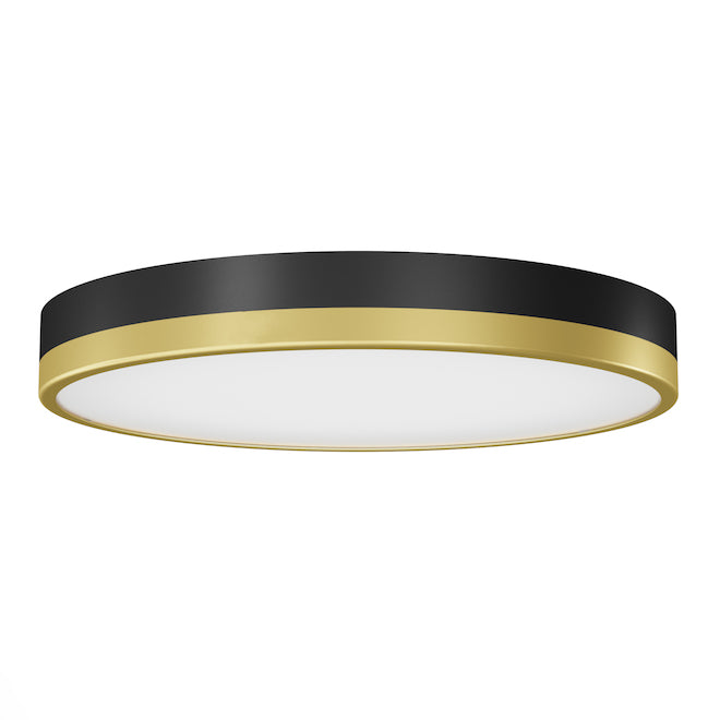 Artika For Living Kent 15-in Black and Gold Modern LED Flushmount Light-