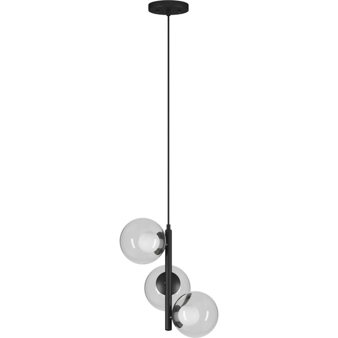 Allen + Roth 3-Light Pendant Fixture - Matte Black - Cord Mount - 35 W G9 Bulbs (Not Included)-