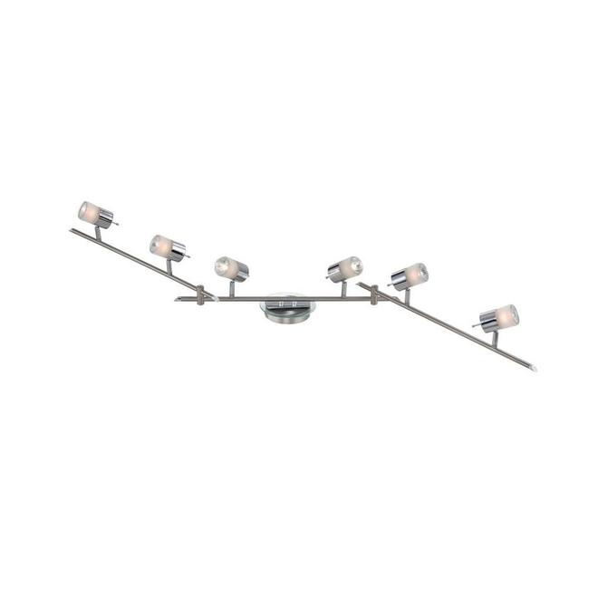 Project Source 6-Light Track Light - Metal and Frosted Glass - Satin Nickel-
