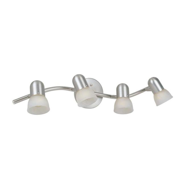 Project Source 4-Light Track Fixture with Alabaster Glass Shades - Satin Nickel-