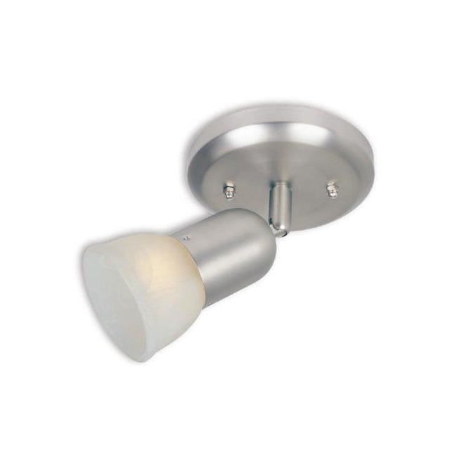 Project Source 1-Light Ceiling Light - Metal and Alabaster Glass - Satin Nickel-