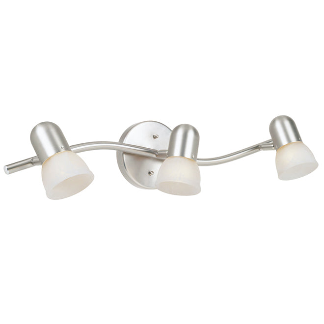 Project Source 3-Light Track Fixture with Alabaster Glass Shades - Satin Nickel-