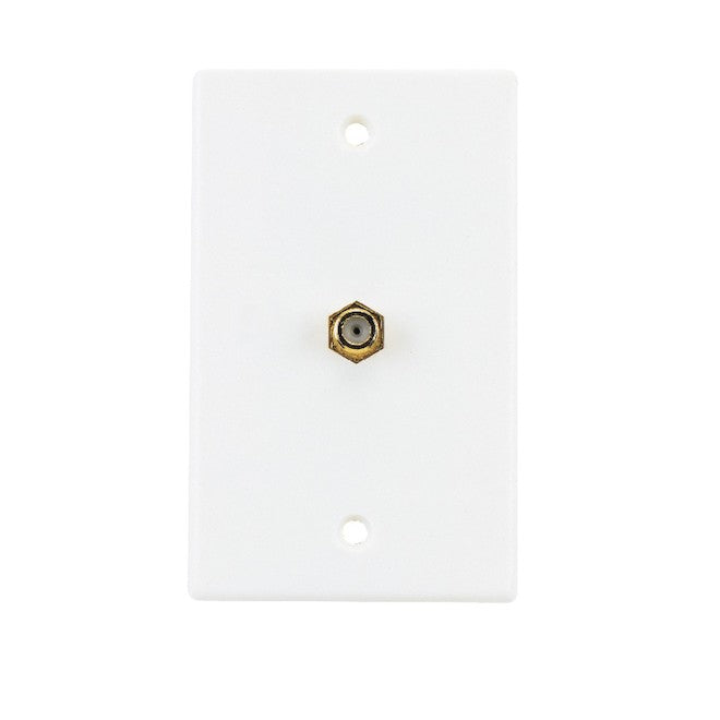 RCA Wall Plate for Coaxial Cable White Plastic-