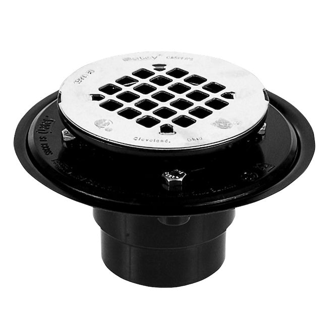 Oatey Black ABS Plastic and Stainless Steel Drain - Each